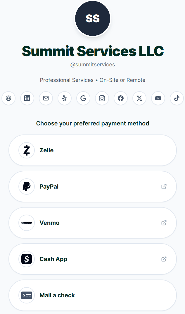 Payable.at payment page example
